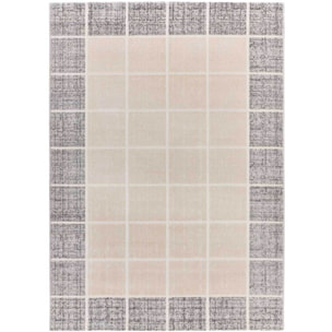 FLORA Alfombra geomÃ©trica con relieve en tonos beige y gris, varias medidas disponibles