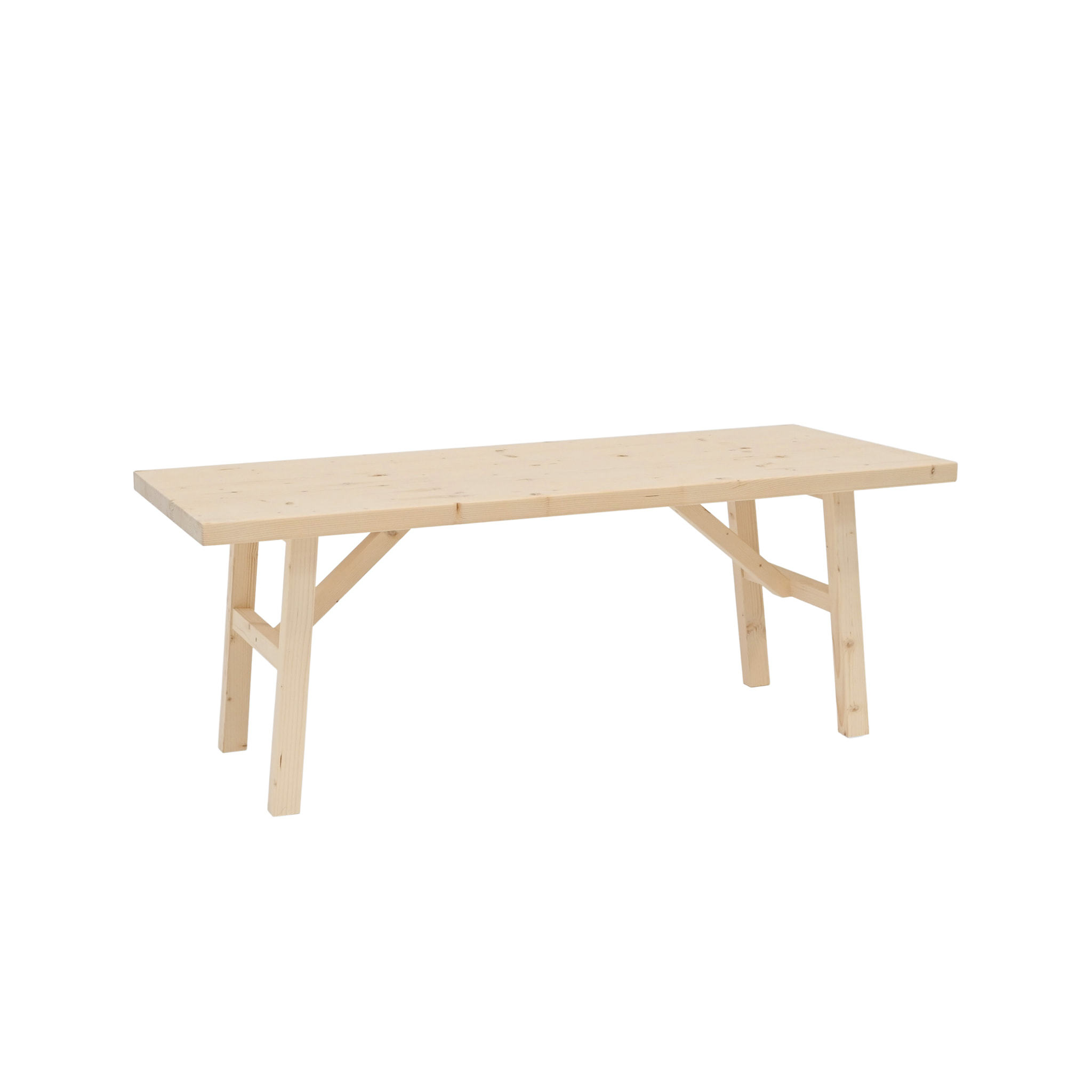 Table basse en bois massif finition naturelle Hauteur: 45 Longueur: 120 Largeur: 50