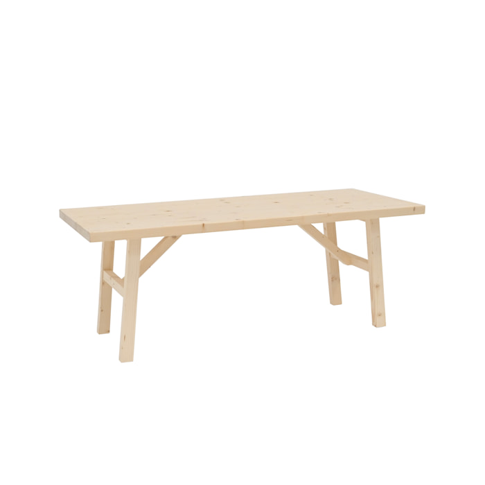 Table basse en bois massif finition naturelle Hauteur: 45 Longueur: 120 Largeur: 50