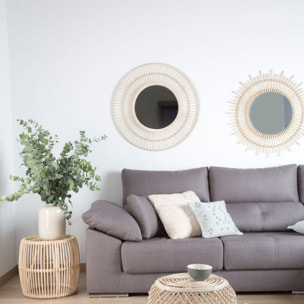 Amares miroir rotin naturel