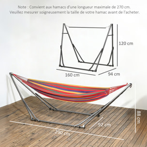 Support de hamac pliable et réglable structure en acier noir