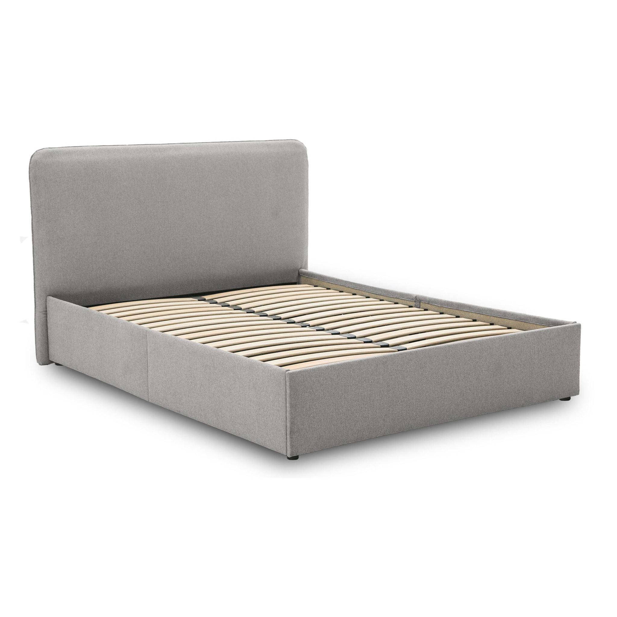 Goyave - lit coffre - 160x200 - en tissu - sommier inclus - Gris