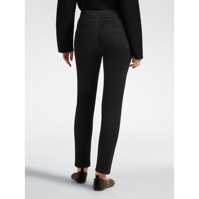 Elena Mirò - Jeans skinny en denim lavado washed - Negro