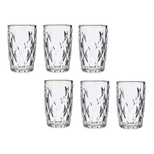 Set de 6 vasos de agua 340 ml.