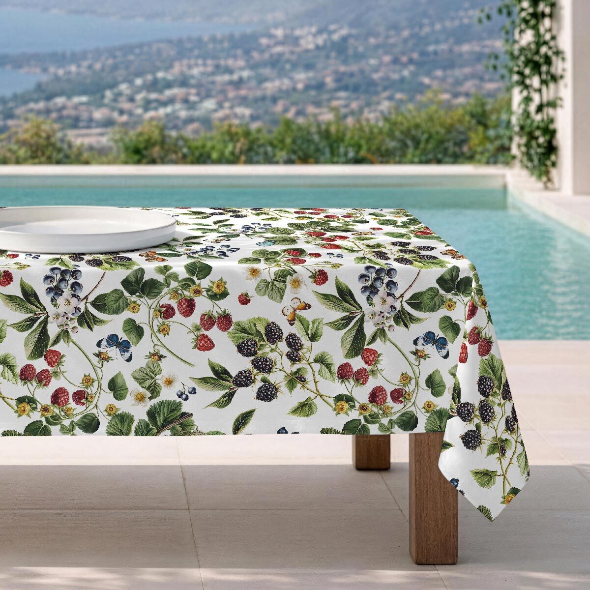 Mantel antimanchas Frutas bosque - 100% algodón -