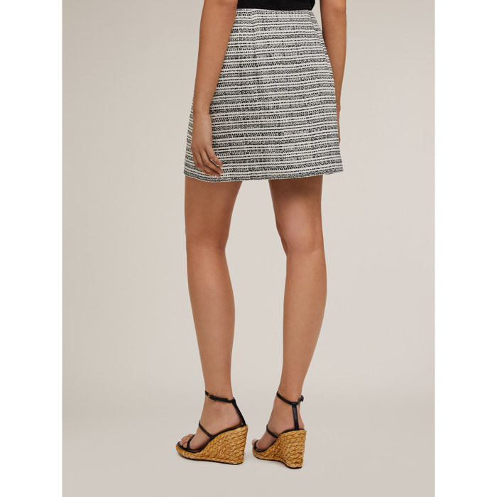 Motivi - Gonna corta in tweed tinto filo - Grigio