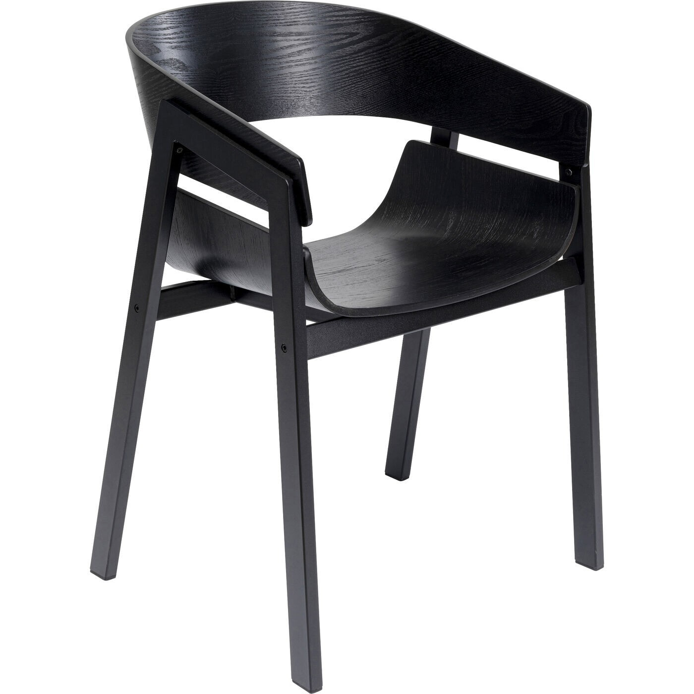 Chaise avec accoudoirs Biarritz noire Kare Design