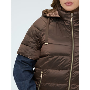 Fiorella Rubino - Piumino reversibile con maniche corte - Marrone