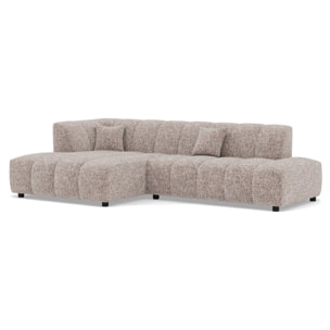 Curtis - canapé d'angle gauche 4 places sans accoudoir en tissu texturé - Taupe