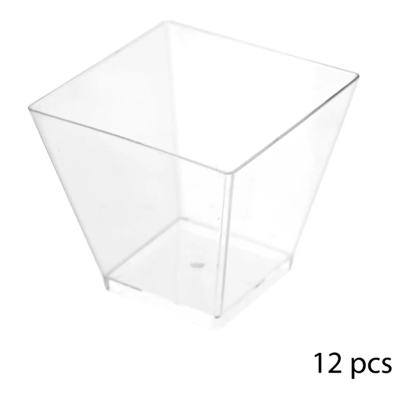 12 verrines carrées plastique