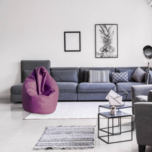 Pouf Azelia, Poltrona multiuso, Poltroncina sacco, Pouf poggiapiedi, Made in Italy, 70x70 h110 cm, Viola