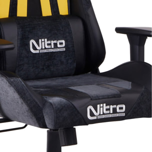 Sedia da gamer gialla e nera in PU con braccioli - Flyco