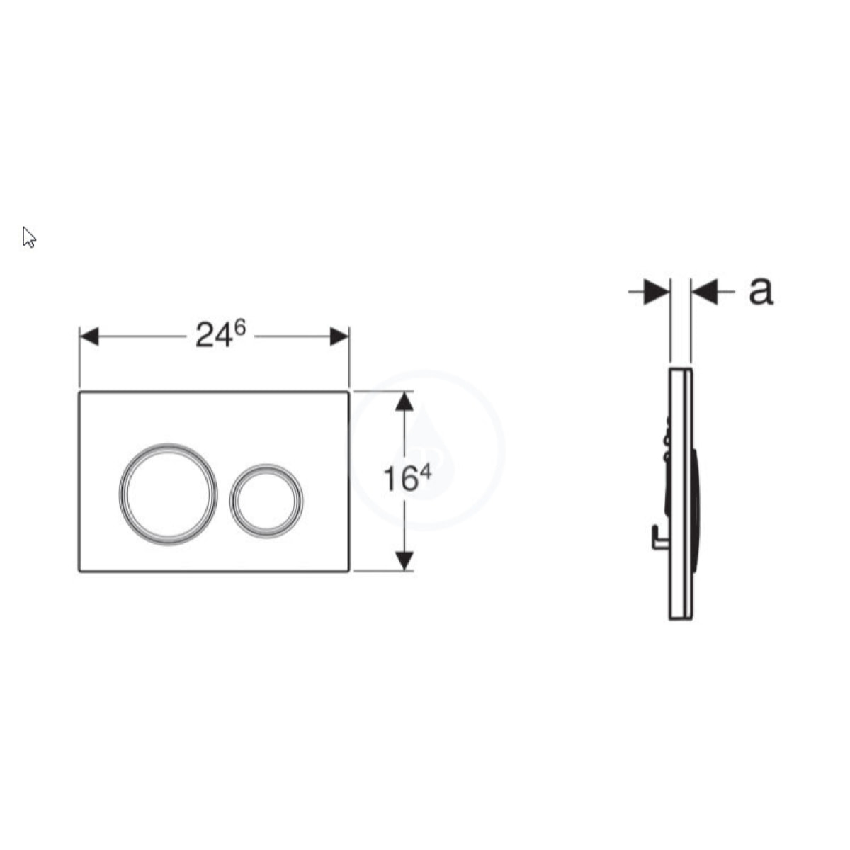 Plaque de déclenchement sigma 21, Verre noir (115.884.SJ.1)