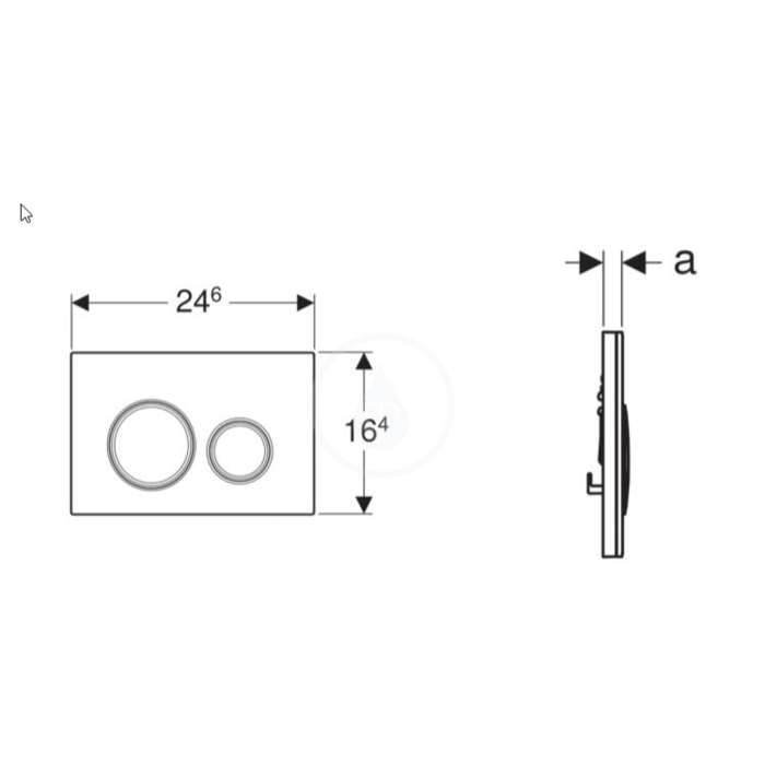 Plaque de déclenchement sigma 21, Verre noir (115.884.SJ.1)