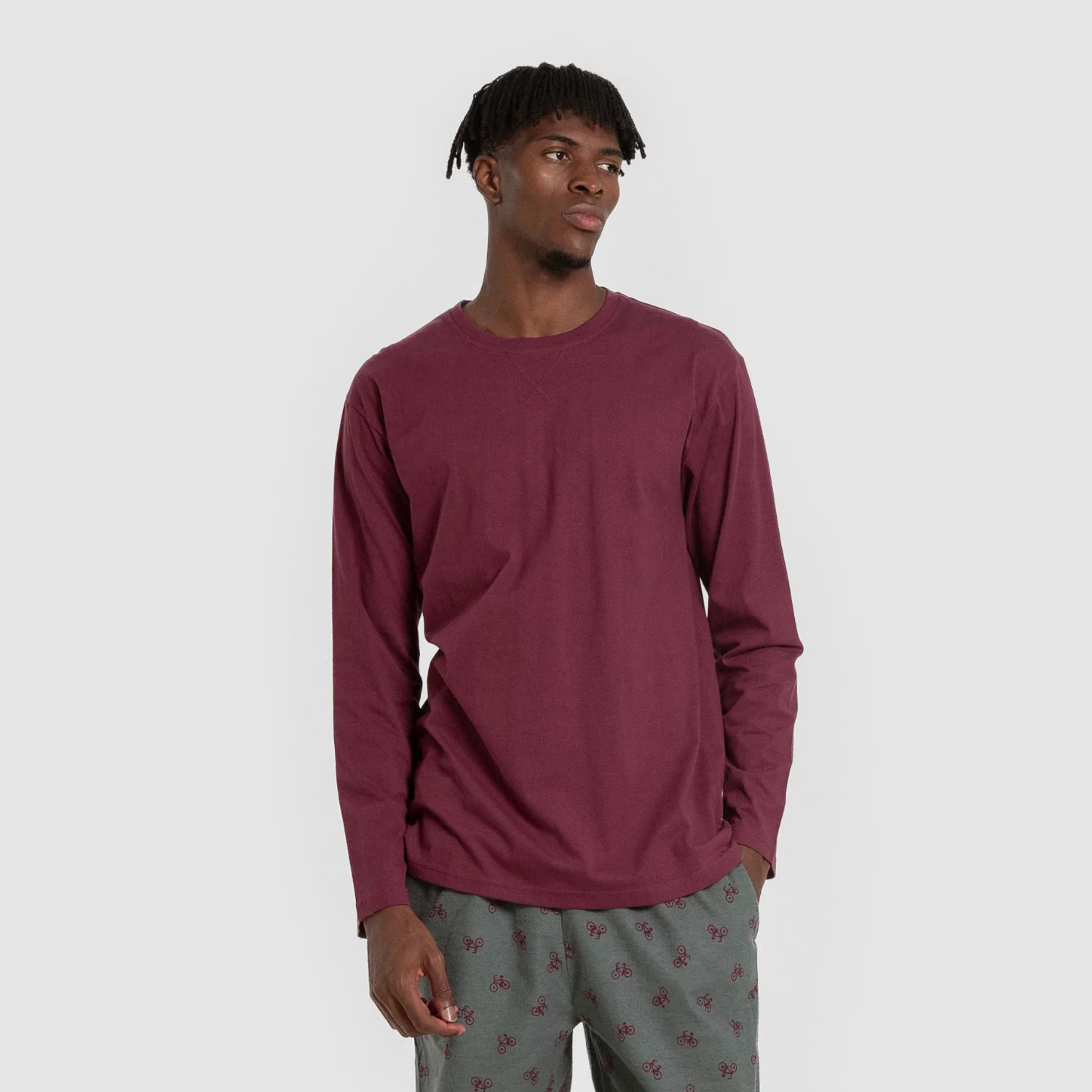 Pijama hombre franela Sierpes Burdeos