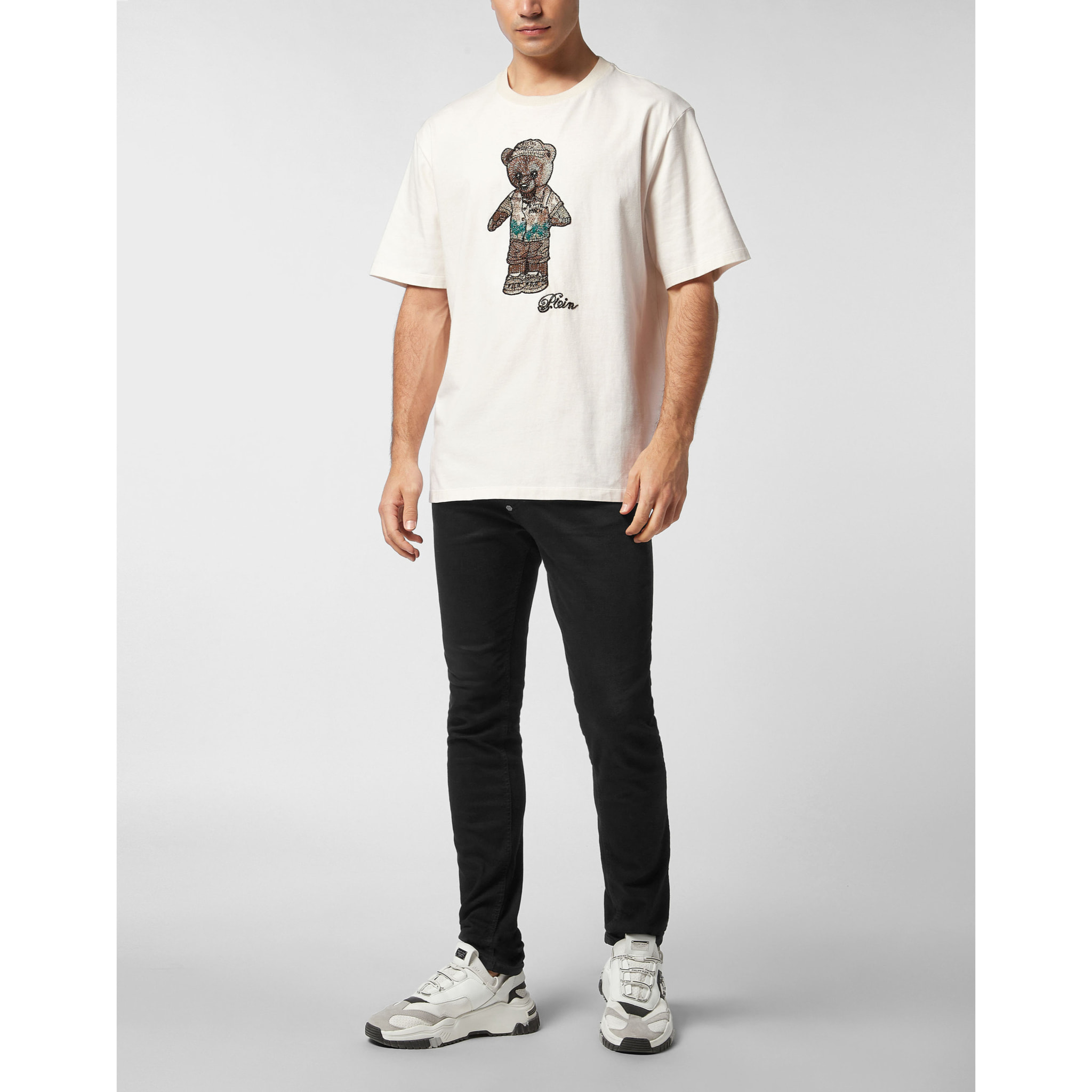 PHILIPP PLEIN Camiseta de cuello redondo y manga corta TEDDY