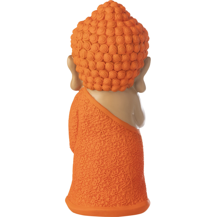 J-Line Moine Priant décoratif - polyrésine - orange