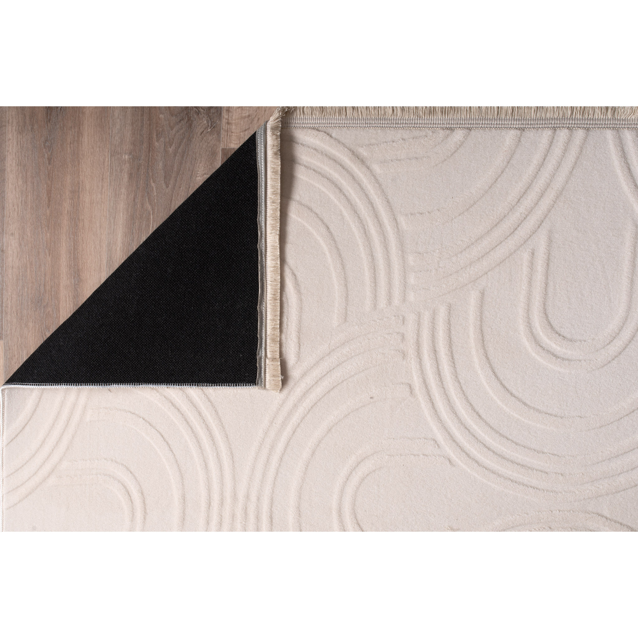 Tapis Oppo 1017 crème 200x290cm - Motif en relief - Lavable en machine