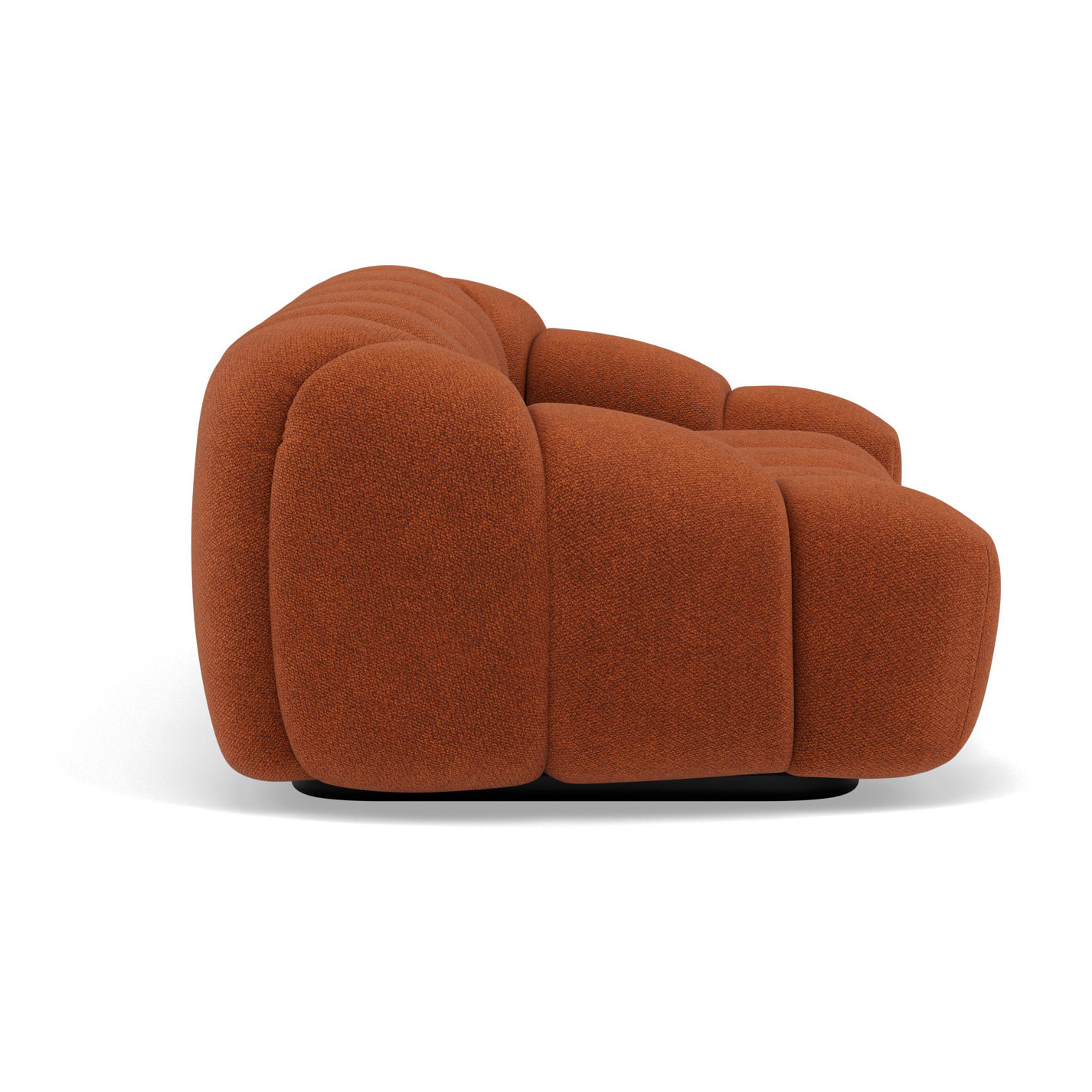 Ava - canapé 3 places bubble en velours texturé - Terracotta