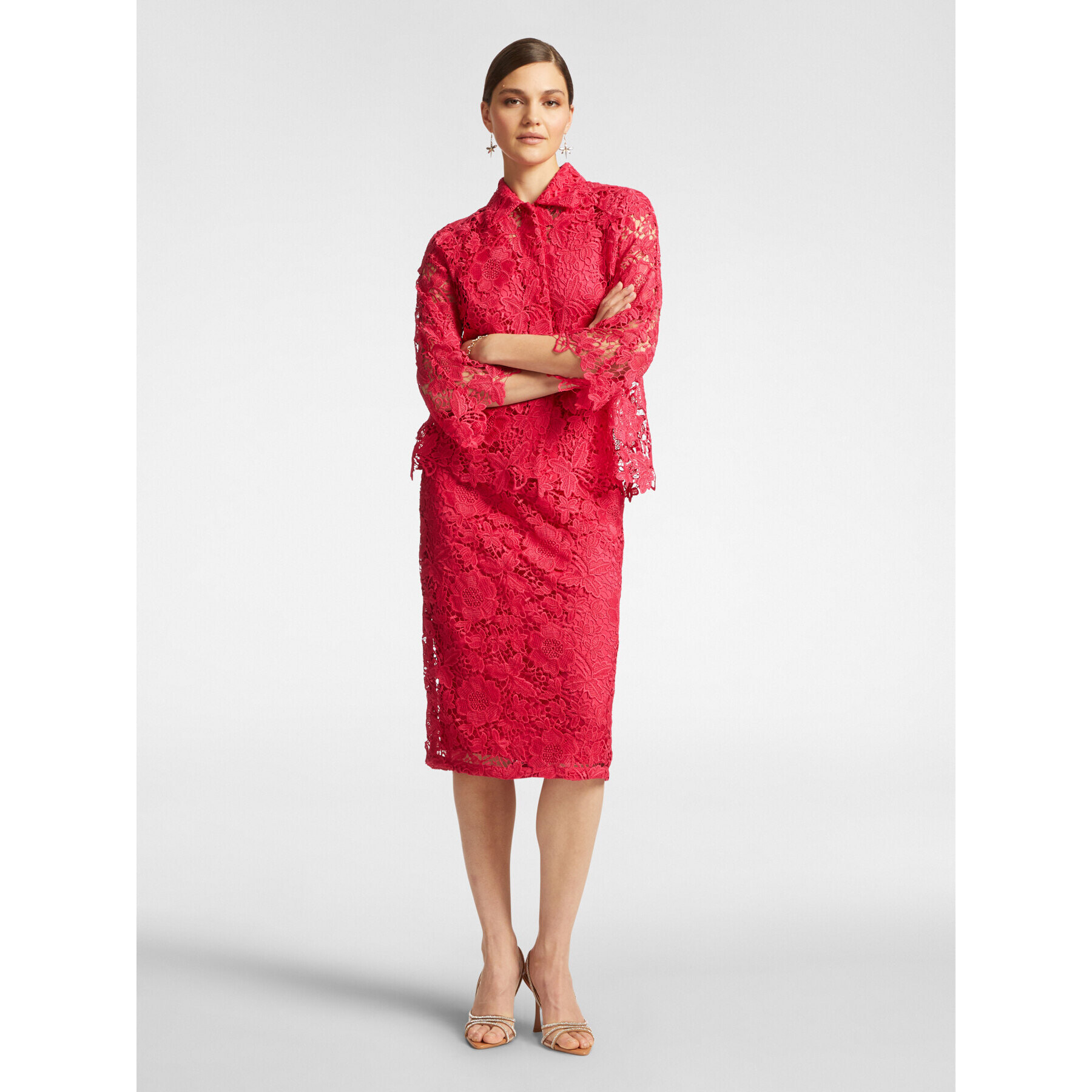 Elena Mirò - Gonna in pizzo - Rosso