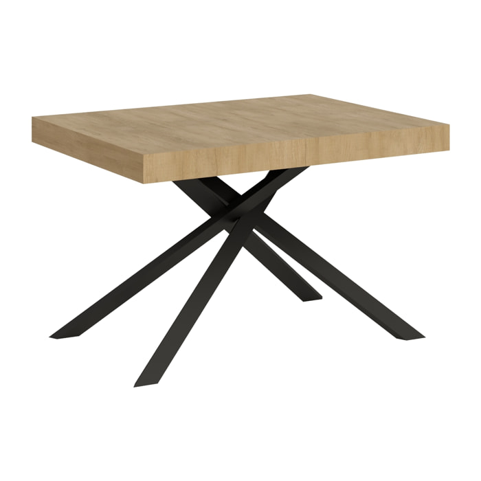 Mesa extensible 120X80/204cm Karida Roble Natural estructura Antracita