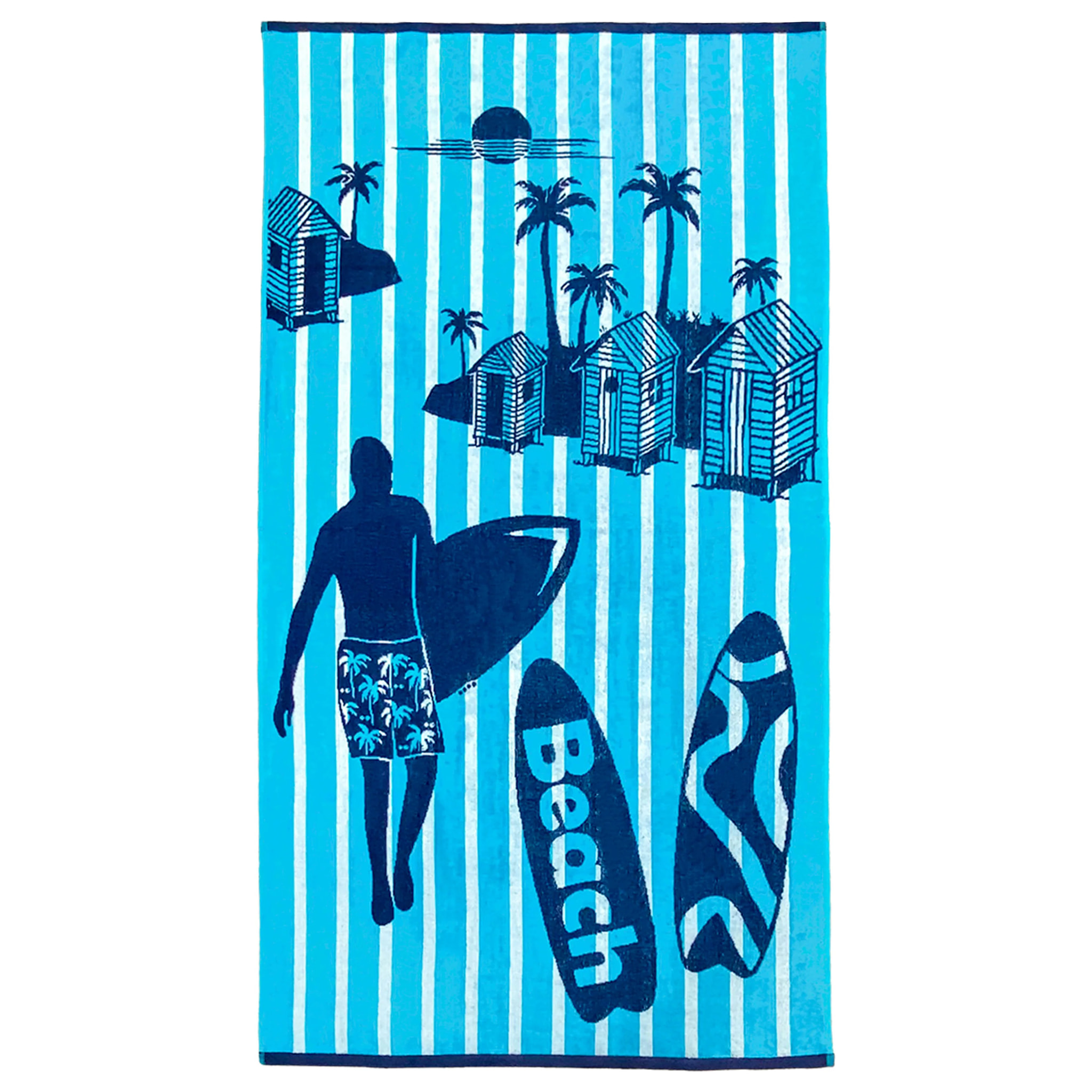 Serviette de plage L éponge velours Jacquard - Casuta - 400g/m²