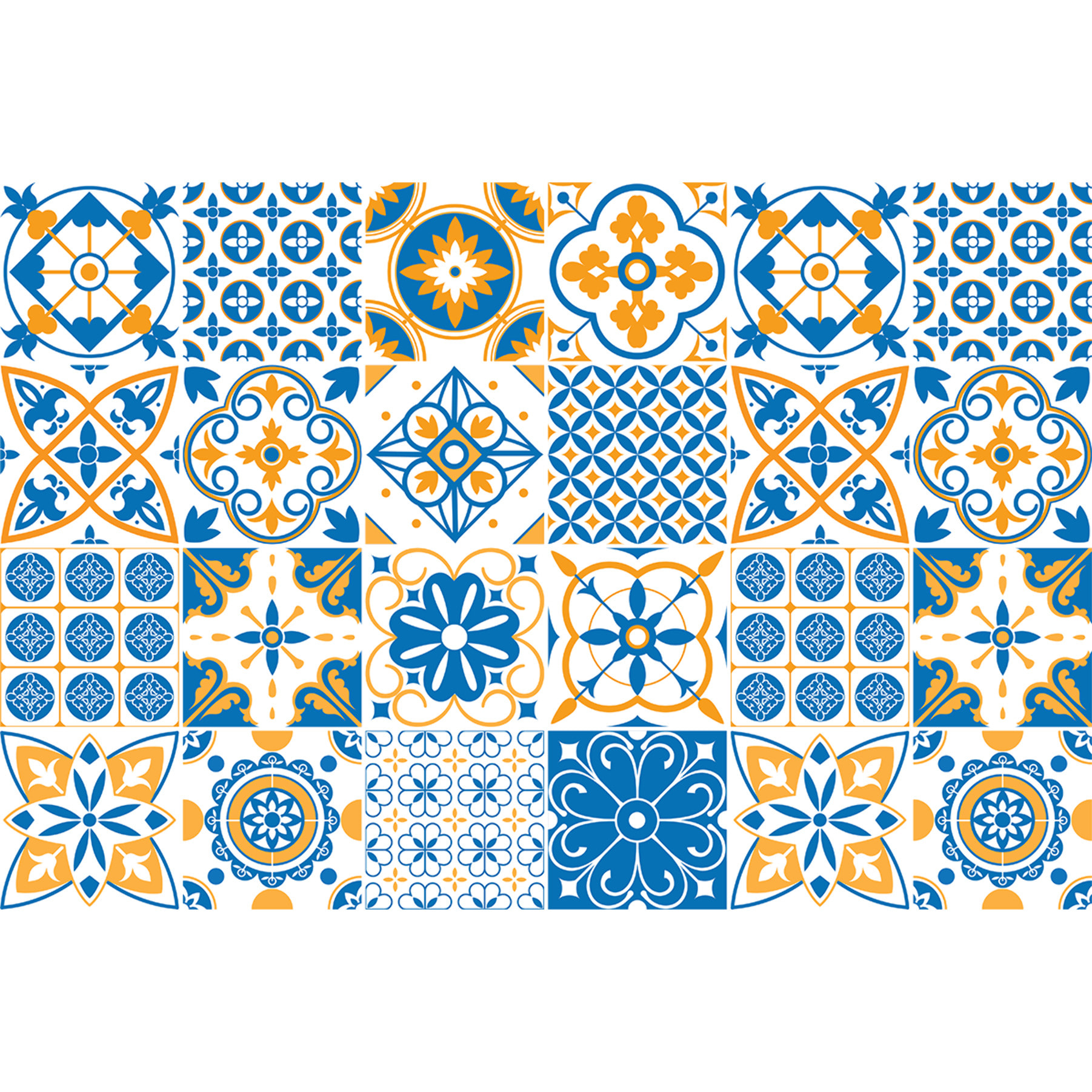 Stickers muraux - Sticker Mural Carrelage adhésif Cuisine Salle de Bain - 24 STICKERS CARRELAGES AZULEJOS ESTRELLA