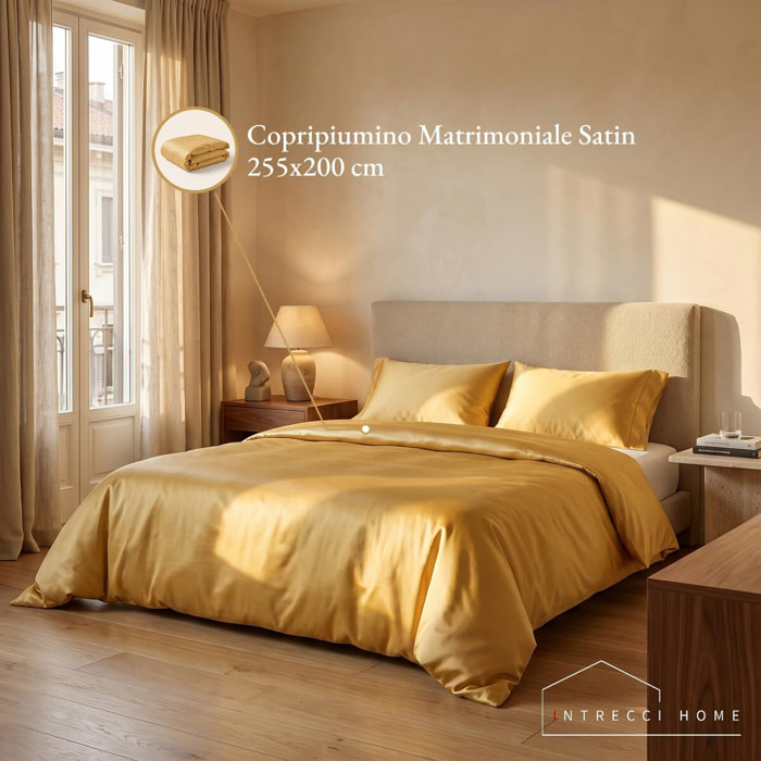 Sacco copripiumino in raso di cotone - Giallo