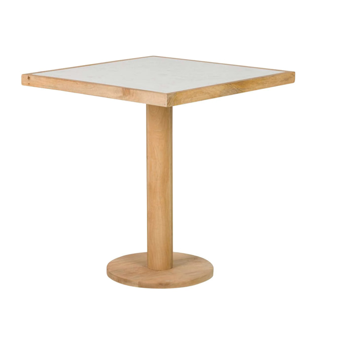 Mesa Comedor Madera Mango Mármol 70x70x75 Cm