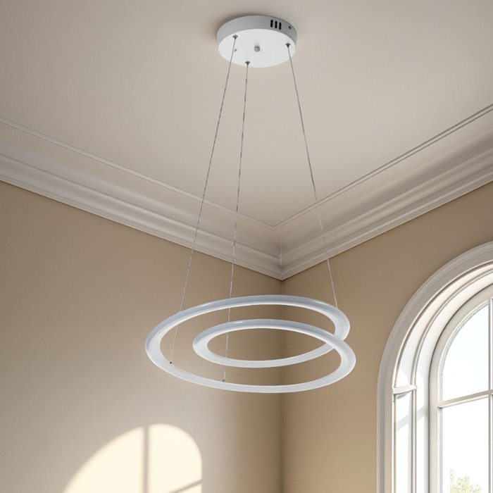 Suspension Tomasucci SPIRAL, en polypropylène et silicone, blanc