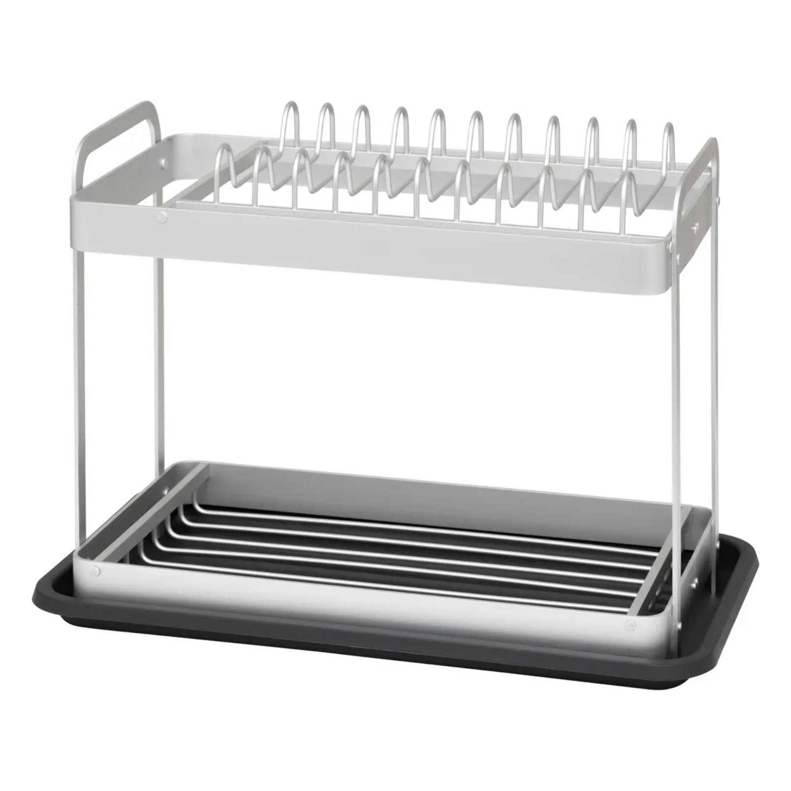 Égouttoir 2 niveaux gris 42,5x23,5cm