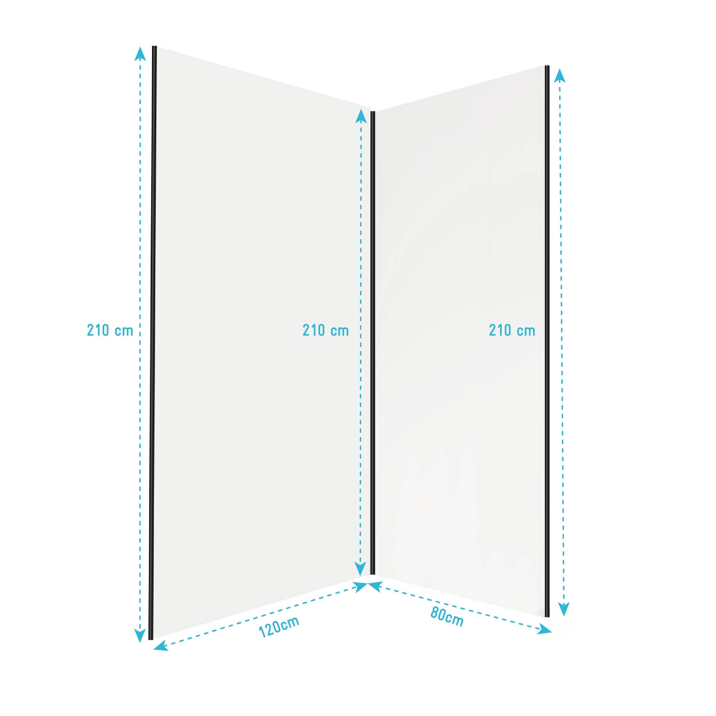 Pack 2 Panneaux Muraux en Aluminium Blanc 80+120x210cm + Profilés Noir - WALL'IT