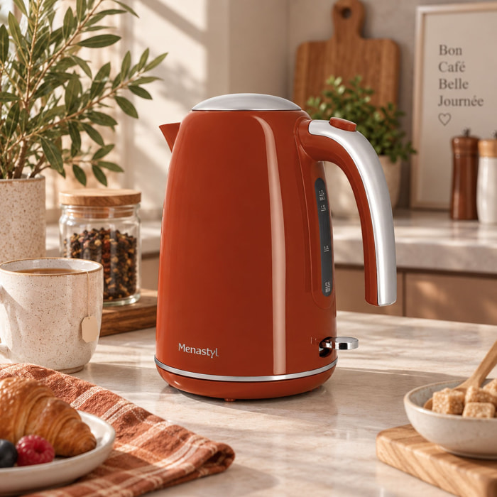 Bouilloire en acier inoxydable 1,7L brique RETRO