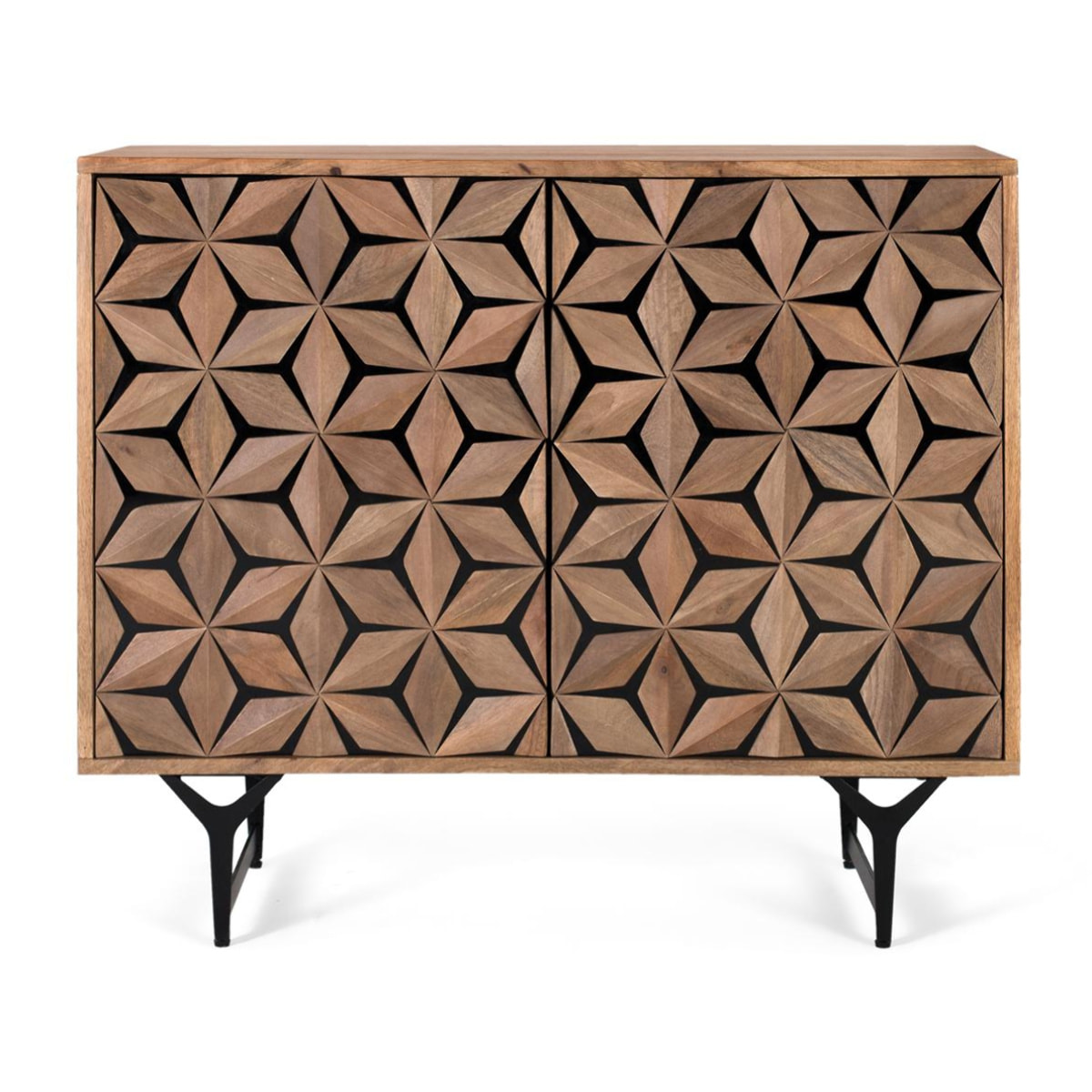 Aparador de Madera de Mango Estilo Contemporáneo Geométrico