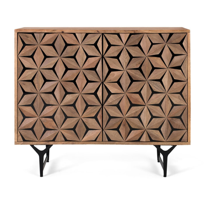 Aparador de Madera de Mango Estilo Contemporáneo Geométrico