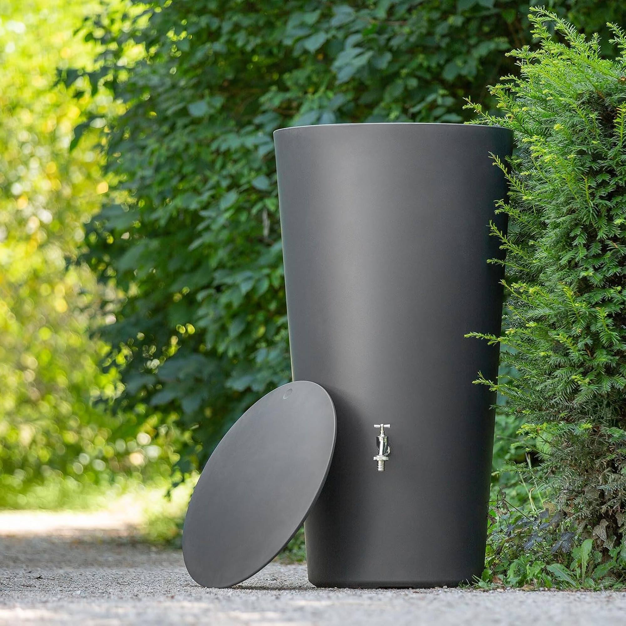 Bidón para agua de lluvia RAINBOWL de 210L color Antracita