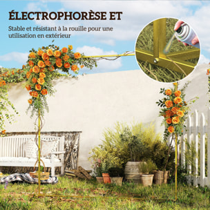 Arche décorative autoportante - arche de mariage - 200 x 40 x 200 cm - métal doré