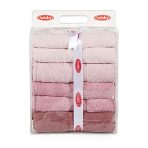 Juego de toallas de baño (4 piezas) polvo, rosa, rosa polvorienta, rosa claro