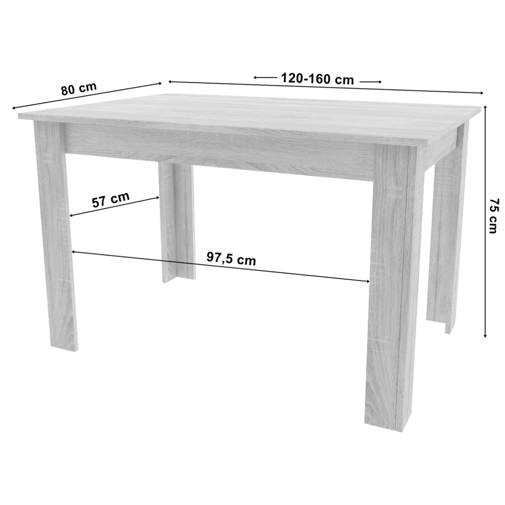 Tavolo allungabile moderno Artisan rovere e nero