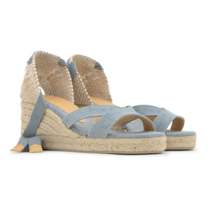 Sandalia bailey cuña 7 cm en algodón orgánico lavado