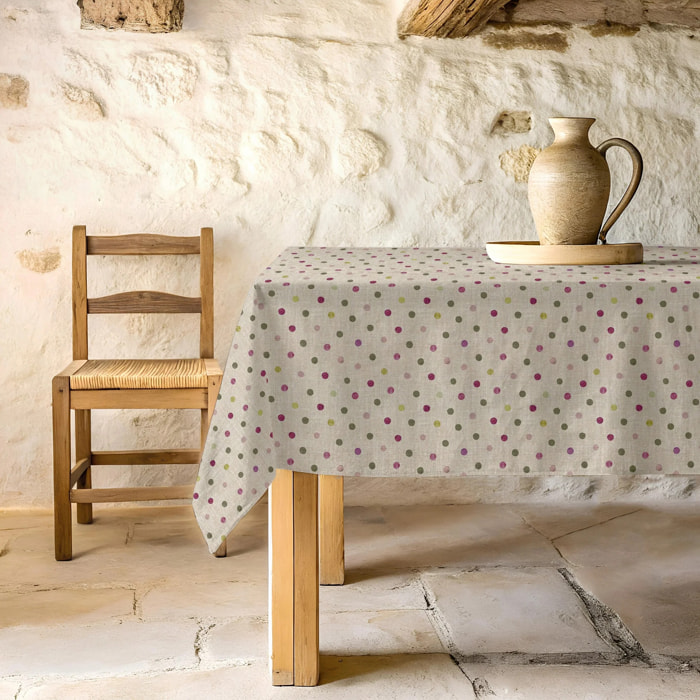 Nappe enduite 0119-19 - 100% coton - traitement antitaches - Multicolore