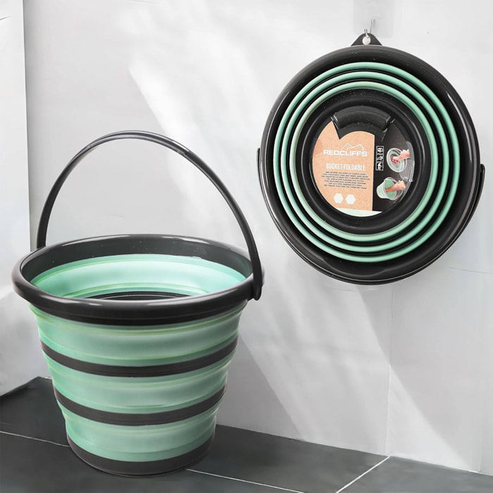 Well home cubo plegable 10l verde claro