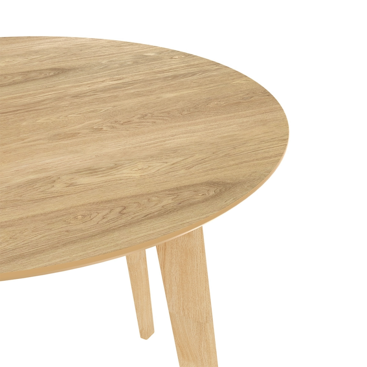 Table ronde Réno 4 personnes en bois clair D100 cm