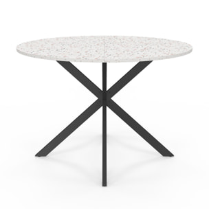 Table à manger ronde Soline Ø110cm effet terrazzo