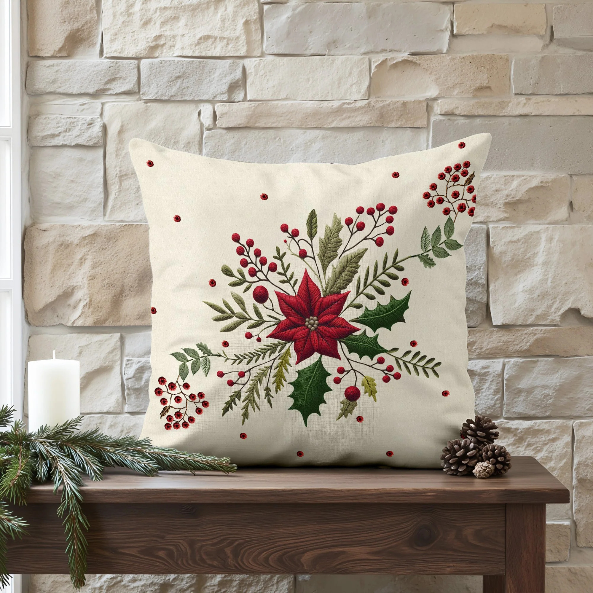 Housse de coussin 100% algodón Embroidery A 50x50 cm