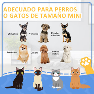 Cama para Perros Pequeños Antiestrés Cama para Gatos Lavable Cama para Mascotas Redondo con Cojín Independiente y Cuerda de Algodón 55x55x14 cm Gris