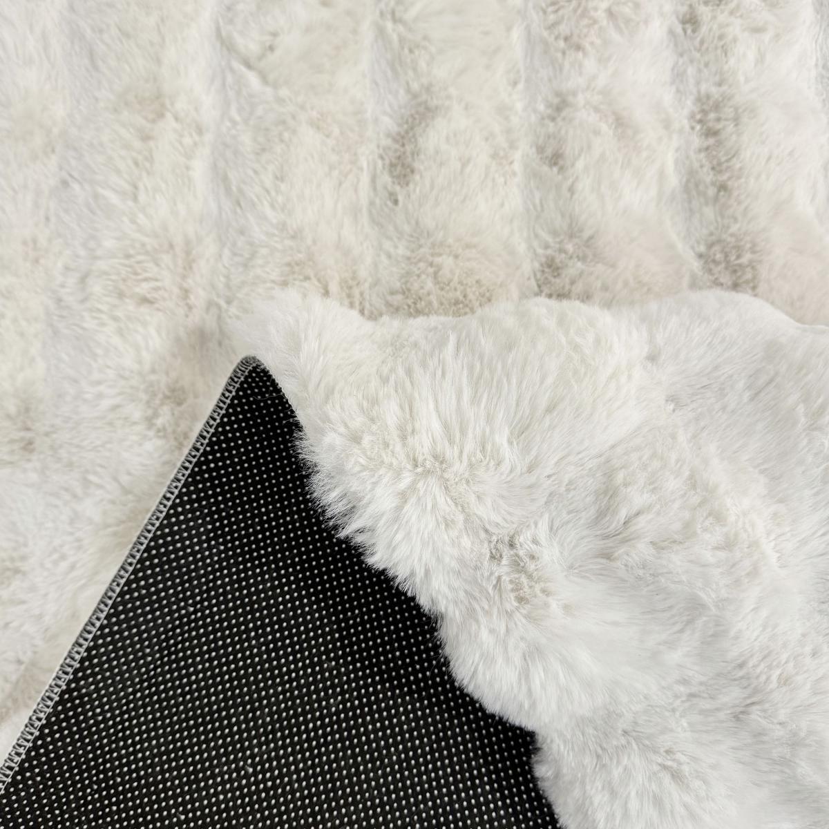 Tapis shaggy, faux uni sobre, poil long shaggy moelleux