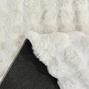 Tapis shaggy, faux uni sobre, poil long shaggy moelleux