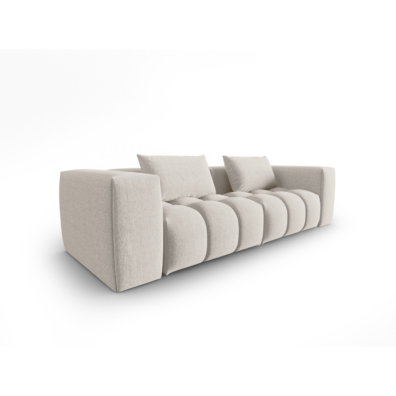 Canapé modulable "Lorella" 3 places en tissu structurel beige