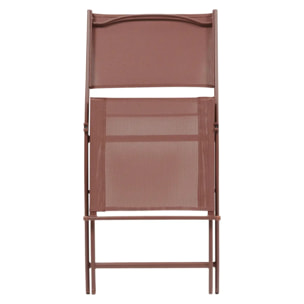 Lot de 4 chaises de jardin Modula pliables acajou